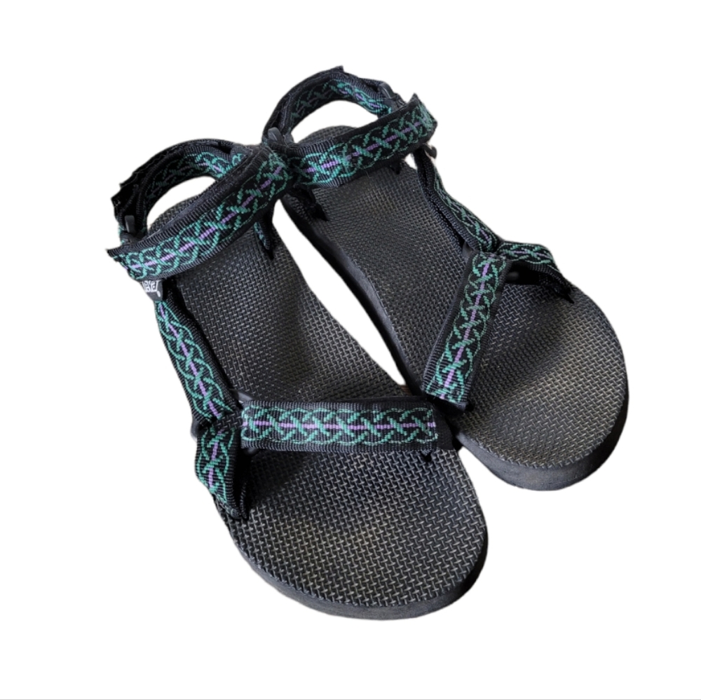 Teva All Terrain Original Vintage Style 1500 Purple Green Black Womens 10.5